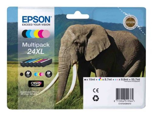  Genuine T2438 24XL 6 Colour High Capacity Multi Pack Ink Cartridges Epson OEM