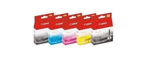 Genuine PGI-5BK, CLI-8 BK/C/M/Y Original Black & Colour Ink Cartridge 5 Pack Canon OEM