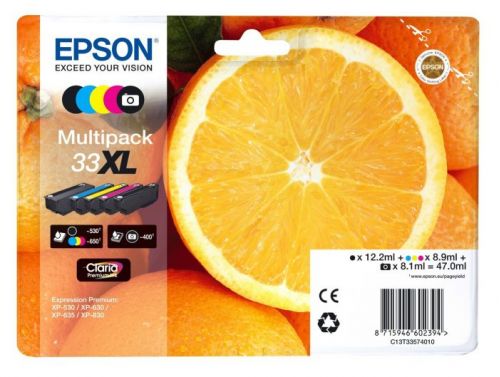 Genuine T3357 33XL 5 Colour High Capacity Multi Pack Ink Cartridges Epson OEM