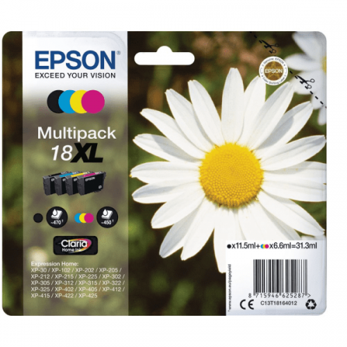 Genuine  18XL High Capacity 4 Colour Multi Pack Ink Cartridges Epson OEM